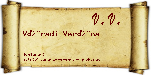 Váradi Veréna névjegykártya